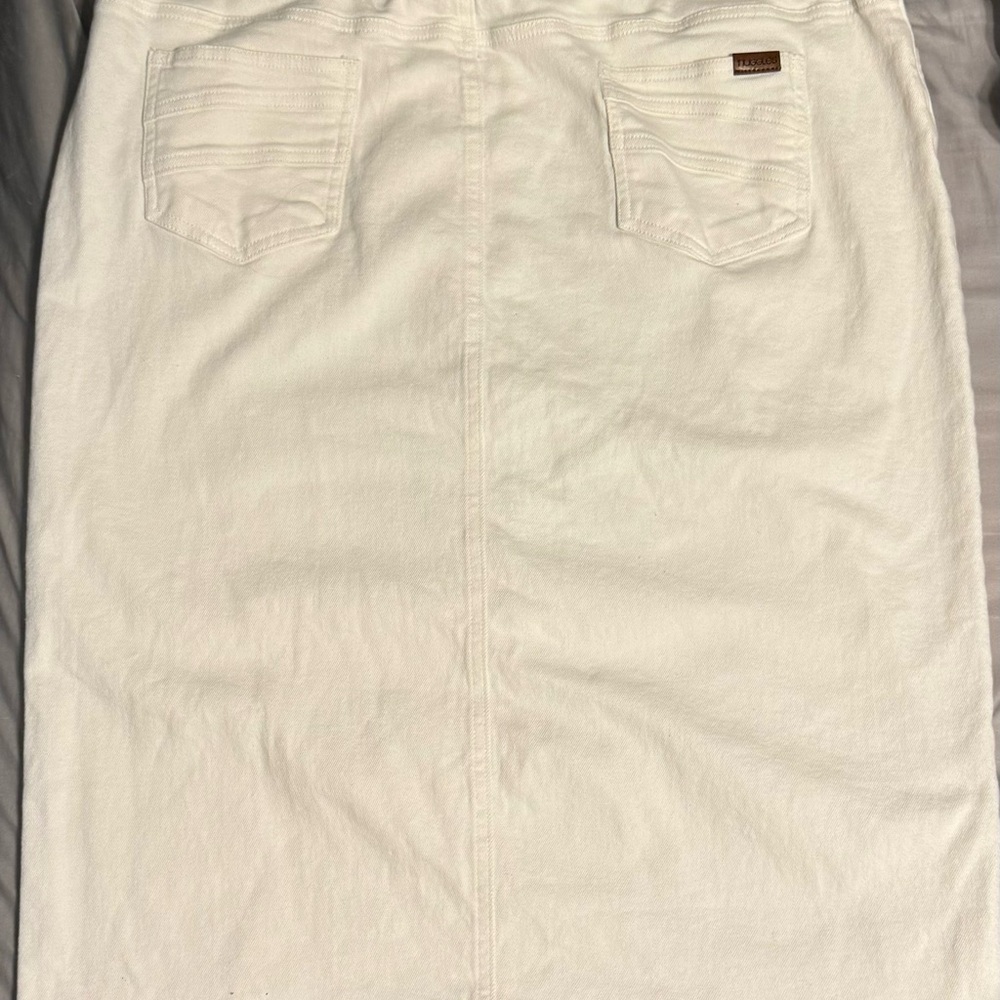 Nuggles White Denim Skirt-Small spot